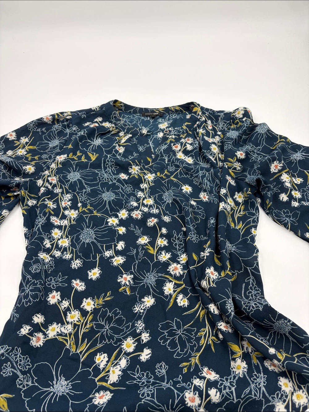 Papermoon Navy Floral Long-Sleeve Blouse